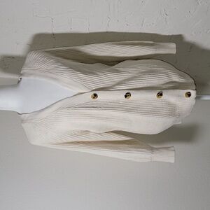 Free Assembly Cardigan Grandpa Sweater Button Down Cream Knit Ribbed XXL
